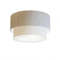 Plafon Duplo Cilíndrico Md-3045 40x35cm Bivolt Linho Bege