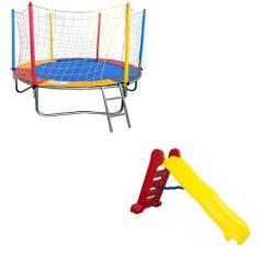 Cama Elástica Pula Pula 2,30m Resistente Escorregador Grande Premium -