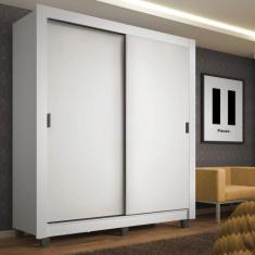 Guarda-Roupa Solteiro Madesa Denver 2 Portas de Correr com Pés, Branco