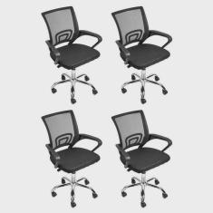 Kit 4 Cadeiras para Escritório Diretor Tok