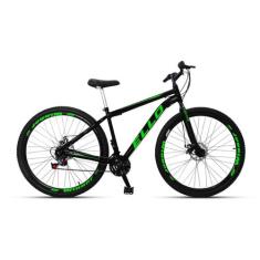 Bicicleta Aro 29 Freio À Disco 21 M Velox Preta/Verde - Ello Bike