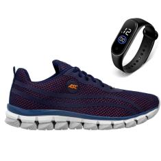 Tenis Masculino Esportivo Caminhada Leve Academia Cross Conforto + Relógio LG21-Masculino