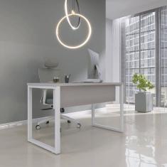 Mesa Madeira 1340 X 600cm M134/60p25tub Cinza/Branco