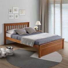 Cama Casal Inglesa com Peseira Fechada em Madeira Maciça Mv Outlet