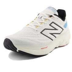 New Balance Fresh Foam X 1080 V13 Tênis de corrida masculino, Branco/preto/azul costeiro, 45