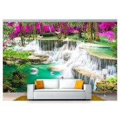 Papel De Parede Cachoeiras Animais Pássaros 3D Xch11 3M² - Você Decpra
