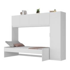 Cama De Solteiro Com Colchão E Guarda Roupa Dublin Multimóveis Mp4035 Branca