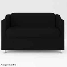 Namoradeira para Sala 2 Lugares Luiza - Terezan, Suede Preto