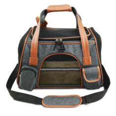 Bolsa Transporte Pet Luxo Cães E Gatos Avião - ninabag, CINZAESCURO