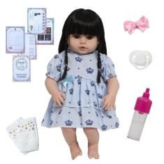 Boneca Reborn 46cm C/ Lindo Vestido Enxoval Princesa + Itens - Cegonha