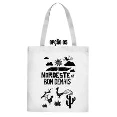 Bolsa Ecobag Xilogravura Eu Amo O Nordeste Bom Demais Gírias - LARANJA