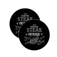 Sousplat Menu Steak House - NSW, 2 Peças, com base