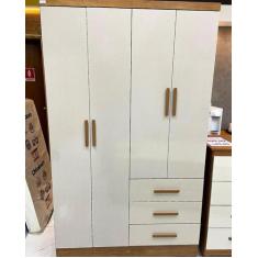 Guarda Roupa Solteiro com Pés 4 Portas 3 Gavetas - Berlim-Cumaru/Fendi