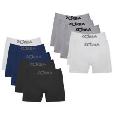 Kit Com 10 Cuecas Boxer Algodão Sem Costura Zorba 781, Sortido, P