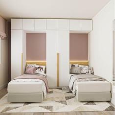 Guarda Roupa Modulado 6 Peças 10 Portas Jade Cabecasa Branco Fosco