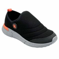 Tênis Infantil Molekinho Tecido Calce Fácil Preto/laranja-Masculino