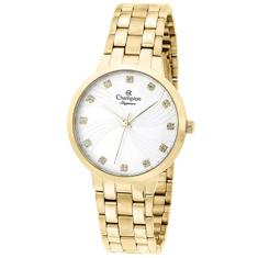 Relógio Champion Feminino linha Elegance CN24084H, pulseira em aço dourado