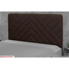 Cabeceira Cama Box Estofada Queen Queen Sky Plus Veludo Cacau - Simbal