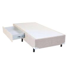 Cama Box Solteiro Americano com Gaveta Suede Bege - 096X203