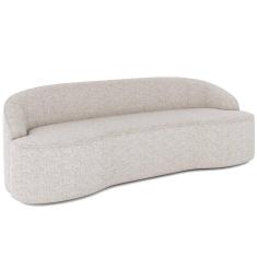 Sofá 4 Lugares Curvo Sala De Estar Living Lótus D02 Linho Cru 260 Cm D-461