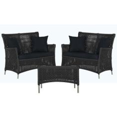 2 Sofás Área e Mesa Igapó Alumínio Pintura Fendi Corda Náutica Estofad