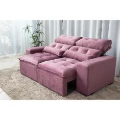 Sofá Retrátil e Reclinável com 2,00m/2,50m de Largura em Tecido Suede 