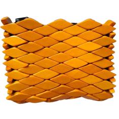 Bolsa de Madeira, tipo Carteira, Porta-Moedas, Amarela