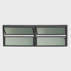 Janela de Alumínio Basculante 2 Seções 40x120cm Vidro Mini Boreal Plus Brimak