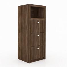 Conjunto Home Office 2 Escrivaninhas, 2 Armários, 1 Balcão E 1 Estante Tecno Mobili Nogal