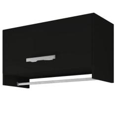 Armário Multiuso Aéreo Cabideiro Grécia L03 Preto - LYAM DECOR