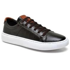 Tênis Casual Sapatênis Couro Solado Antiderrapante Confortável Masculino-Masculino