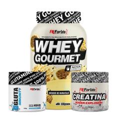 Kit Whey Protein Gourmet Pote + Creatina 300g + Gluta Immunity 150g - FN Forbis-Unissex