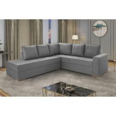 Sofá de Canto Laura com Chaise Lado Esquerdo Yescasa Cinza