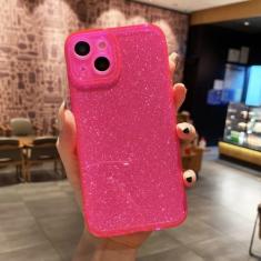 Luxo brilhante brilho fluorescente cor caso de telefone para iphone 11 13 12 pro max x xs xr 7 8 plus macio volta cove, r, para iphone xr