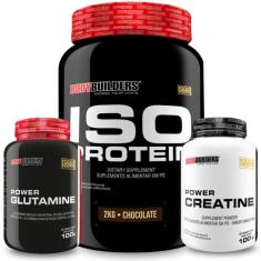 KIT Whey Protein Isolado Iso Protein 2kg + Power Creatina 100g + Power
