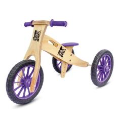 Triciclo 2 Em 1 Vira Bicicleta De Equilíbrio Wooden Roxo