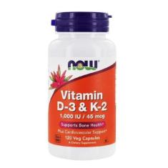 Vitamina D3 1000 Iu E K2 45 Mcg 120 Cáps. Now Foods