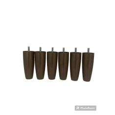 Kit Pes Cama Box Queem Conico  8 Pes 4 Rodizio Marron com 12 cm altura