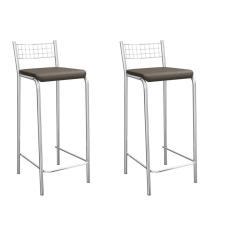 Banqueta Genova 740mm Cromada Par Cromado/Marrom