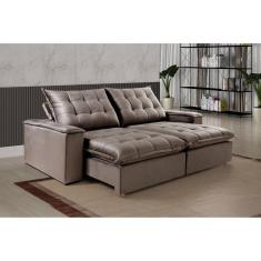 Sofá Retrátil e Reclinável 2 Lugares Capuccino