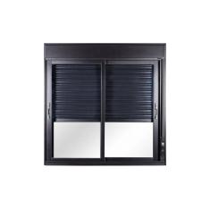 Janela de Aluminio Persiana Integrada 100x150cm com Controle 2 Folhas Topsul  Preto
