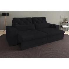 Sofá 4 Lugares Net Royale Assento Retrátil e Reclinável Preto 2,30m (L
