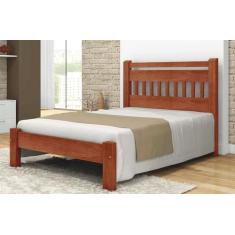 Cama de Casal Antares de Madeira Maciça Angelim Pedra/Tauari - Cor Imb