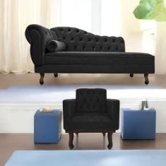 Kit Diva Recamier Diana 130cm Lado Direito e 01 Poltrona Classic Suede