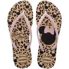 Chinelo Infantil Havaianas Slim Disney Minnie Dourado - 4141-Feminino