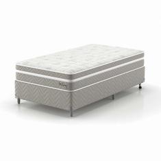 cama box solteiro king com colchão milani mola verticoil bege