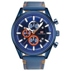 Relógio Feminino Luxo Couro MINIFOCUS MF 0083 À Prova D' Água (Azul)