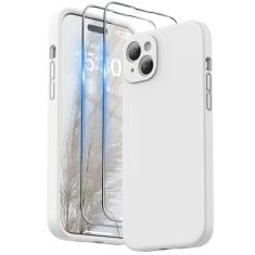 SURPHY Capa projetada para iPhone 15 Plus com protetor de tela e cordão, alça de telefone e capa de telefone de silicone líquido (proteção para câmera e forro de microfibra macia) 6,7 polegadas 2023,