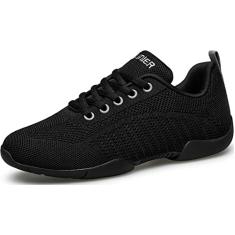 BAXINIER Meninas Preto Cheerleading Shoes Respirável Juventude Cheer Competição Tênis Treinamento Atlético Dança Tênis de caminhada