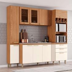 cozinha compacta briz 10 pt 2 gv nature e off white